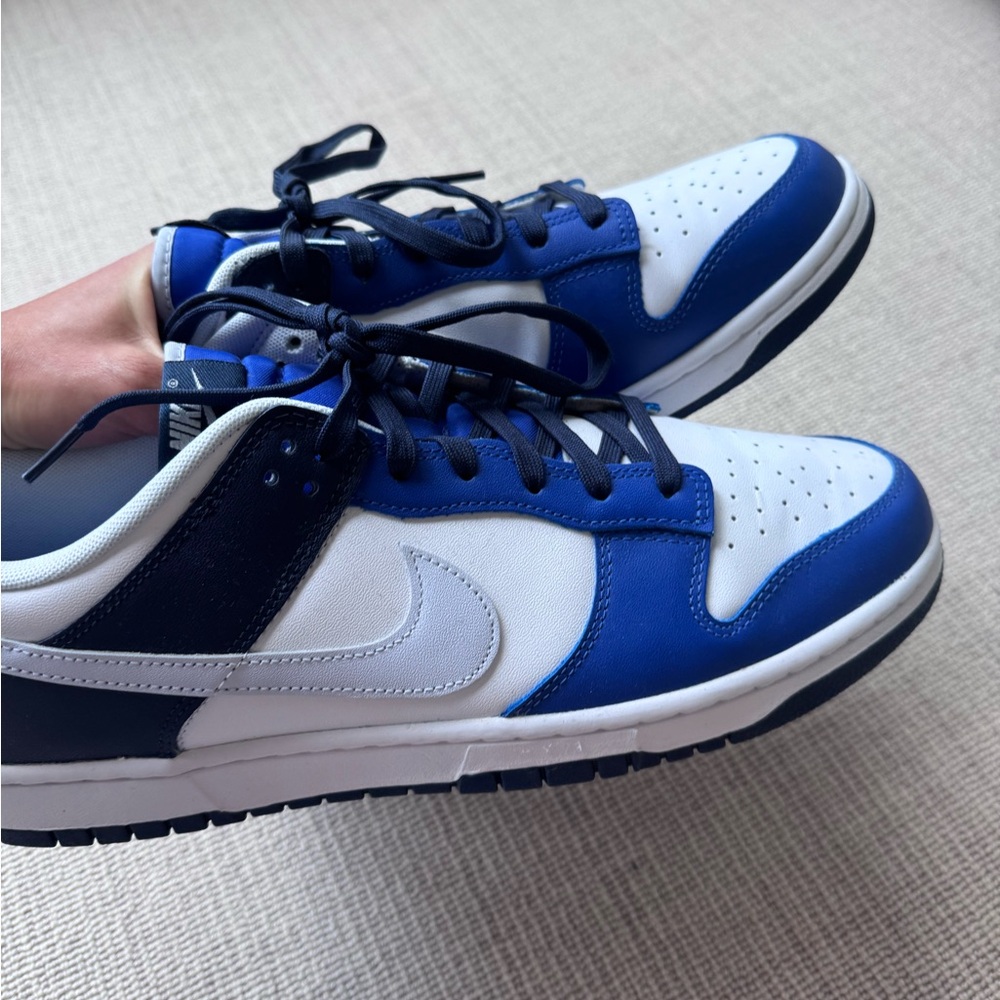 Nike Blue and White Dunk Sneakers Classic Design